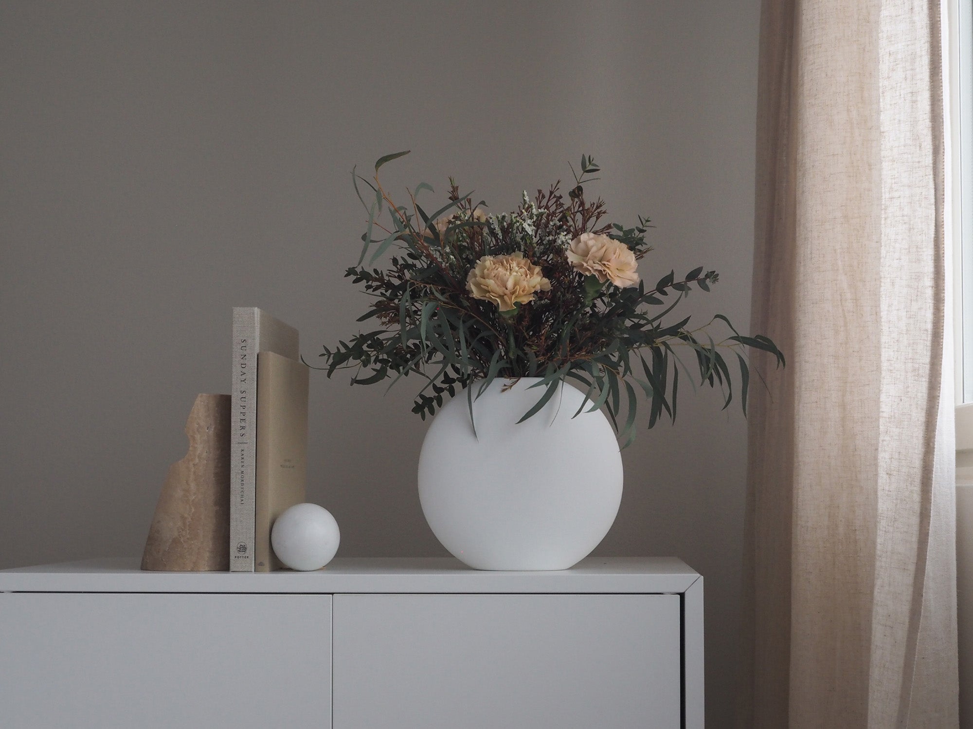 Luxurious White Vase in Decoration by Toni Bond 