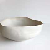 Luxurious White Ceramic Bowl By Toni Bond