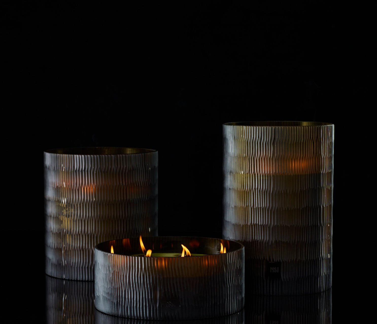 Luxurious Black Candles in Dark by Toni Bond 