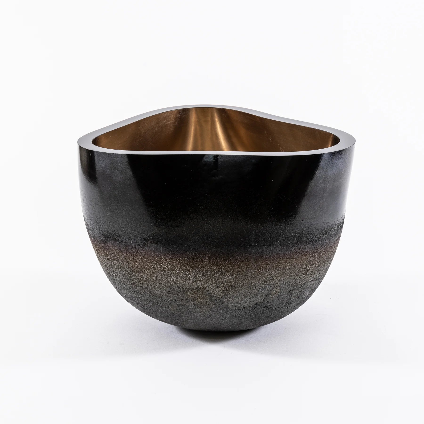 Amorf Handcrafted Glass Black Vase