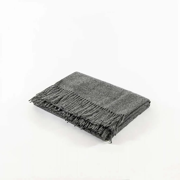 dark grey cashmere throw